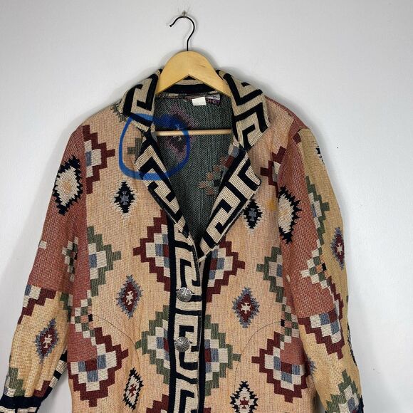 Vtg Its Outta The Bag Unge Potch Ket Womens Navajo Southwest Aztec Jacket Sm USA - Picture 15 of 15